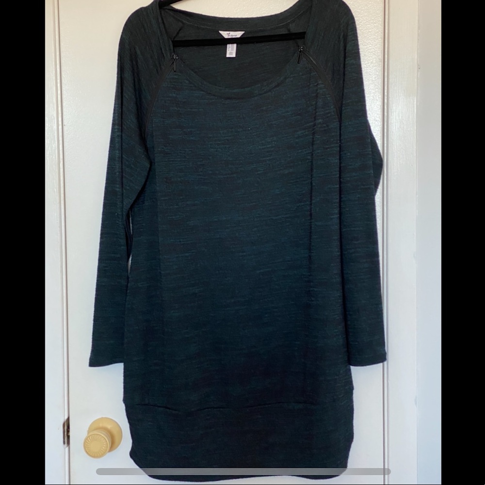 Dark green Thyme maternity/nursing tunic